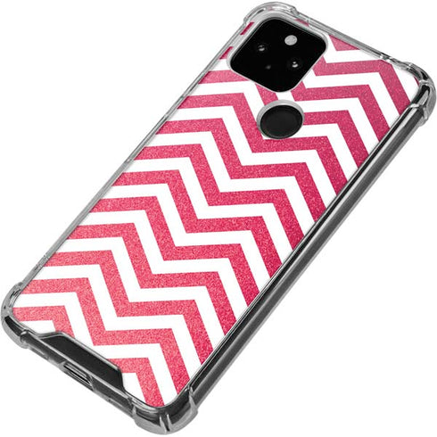 Pink Chevron Google Pixel 5 Clear Case